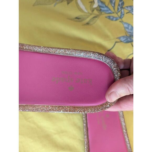 Kate Spade Splash Glitter Rubber Jelly Slip On Sandals Size 9 Slides Flip Flop - Picture 4 of 7